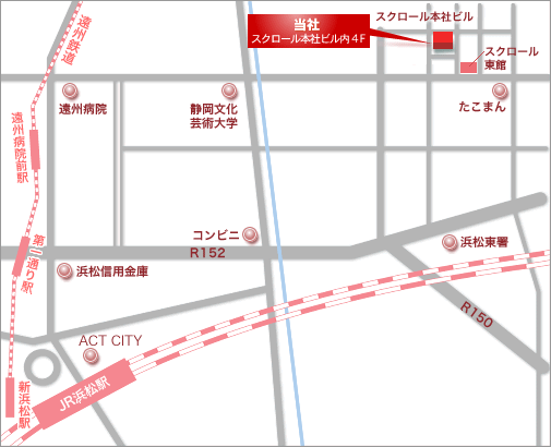 浜松駅よりの地図