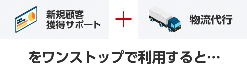 新規顧客獲得サポート + 物流代行をワンストップで利用すると